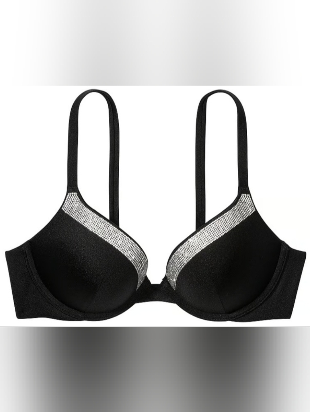 "Various Sizes" VS Swim Shine Trim Sexy Tee PushUp Bikini Top Black